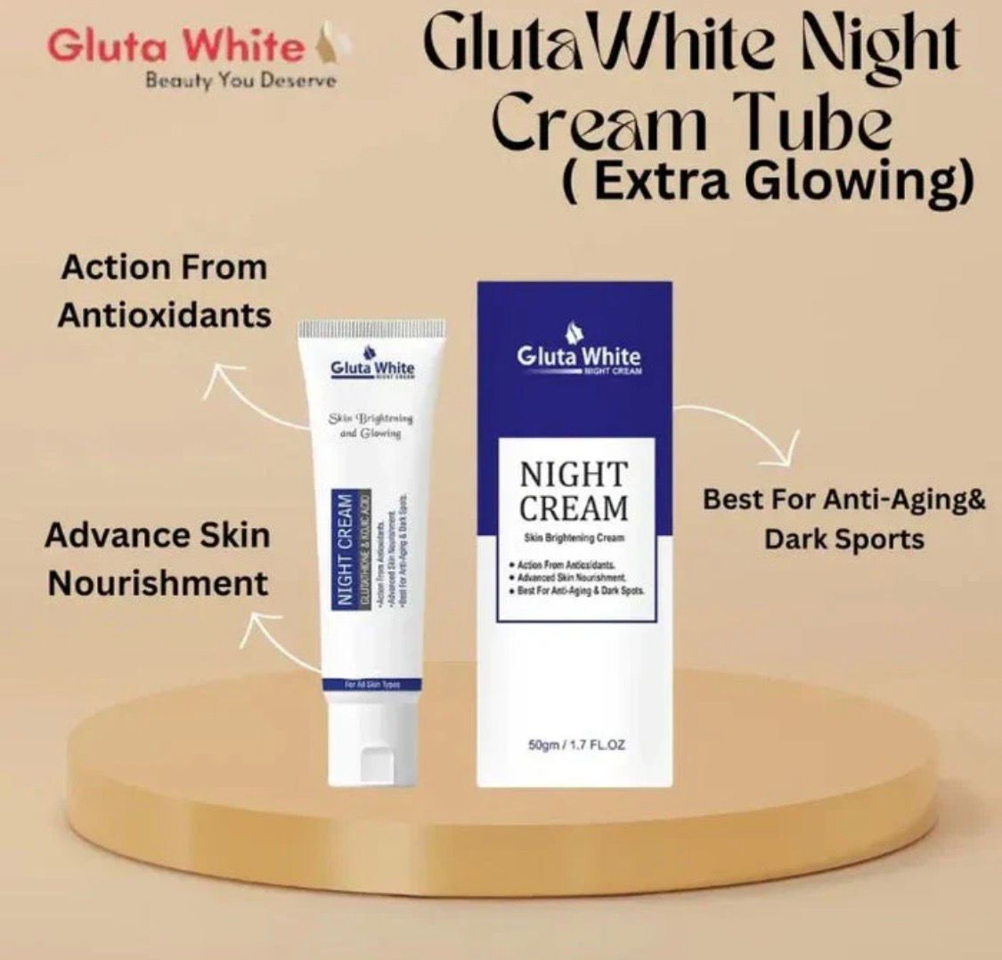 Gluta White Night Cream | 50ml | Advanced Brightening & Anti‑Aging Formula