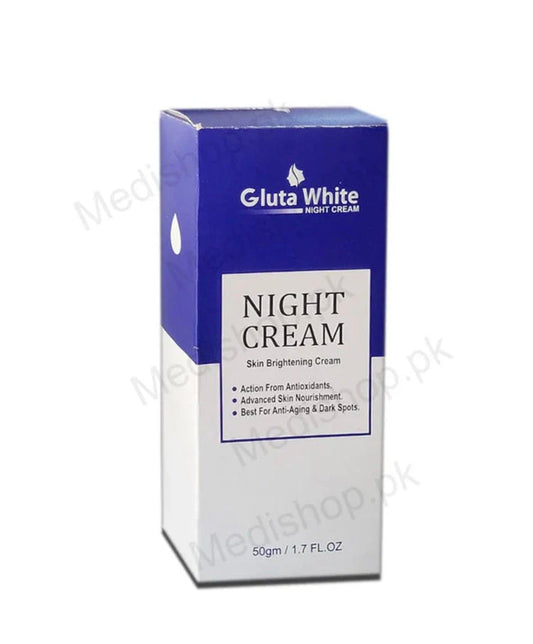 Gluta White Night Cream | 50ml | Advanced Brightening & Anti‑Aging Formula